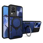 For vivo V21 CD Texture Sliding Camshield Magnetic Holder Phone Case(Blue) - 1