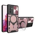 For vivo V23e 4G / 5G Global CD Texture Sliding Camshield Magnetic Holder Phone Case(Pink) - 1