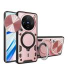 For vivo X100 5G CD Texture Sliding Camshield Magnetic Holder Phone Case(Pink) - 1