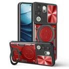 For vivo V29e / Y200 5G CD Texture Sliding Camshield Magnetic Holder Phone Case(Red) - 1