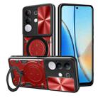 For vivo Y29 4G CD Texture Sliding Camshield Magnetic Holder Phone Case(Red) - 1