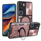 For vivo Y19s 4G CD Texture Sliding Camshield Magnetic Holder Phone Case(Pink) - 1