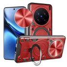 For vivo X200 Pro 5G CD Texture Sliding Camshield Magnetic Holder Phone Case(Red) - 1
