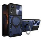 For vivo Y51 2020 / Y31 CD Texture Sliding Camshield Magnetic Holder Phone Case(Blue) - 1