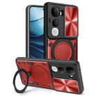 For vivo Y400 Pro 5G India CD Texture Sliding Camshield Magnetic Holder Phone Case(Red) - 1