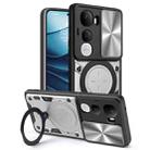 For vivo Y400 Pro 5G India CD Texture Sliding Camshield Magnetic Holder Phone Case(Silver) - 1