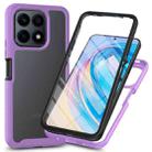 For Honor X8a Starry Sky Full Body Hybrid Shockproof Phone Case with PET Film(Purple) - 1