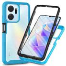 For Honor X7a Starry Sky Full Body Hybrid Shockproof Phone Case with PET Film(Sky Blue) - 1