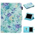 For 10 inch Universal Tablet PC Flower Pattern Horizontal Flip Leather Case with Card Slots & Holder(Purple Flower) - 1