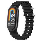 For Xiaomi Mi Band 8 Ocean Silicone Watch Band(Black) - 1