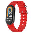 For Xiaomi Mi Band 8 Ocean Silicone Watch Band(Red) - 1