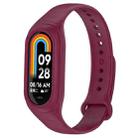 For Xiaomi Mi Band 8 Integrated Silicone Replacement Watch Band(Wine Red) - 1