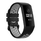 For Fitbit Charge 4 / Charge 3 / Charge 3 SE Watch Button Two Colors Silicone Replacement Strap Watchband(Black Grey) - 1