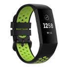 For Fitbit Charge 4 / Charge 3 / Charge 3 SE Watch Button Two Colors Silicone Replacement Strap Watchband(Black Lime) - 1