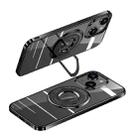 For iPhone 14 MagSafe Magnetic Holder Plating PC Phone Case(Black) - 1
