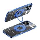 For iPhone 13 Pro MagSafe Magnetic Holder Plating PC Phone Case(Blue) - 1
