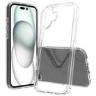 For iPhone 16 Plus Scratchproof Acrylic TPU Phone Case(Transparent) - 1