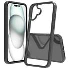 For iPhone 16 Plus Scratchproof Acrylic TPU Phone Case(Black) - 1