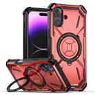 For iPhone 16 Plus Armor Series Holder Phone Case(Red) - 1