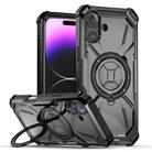 For iPhone 16 Plus Armor Series Holder Phone Case(Black) - 1