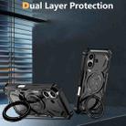 For iPhone 16 Armor Series Holder Phone Case(Black) - 3