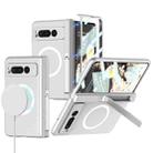 For Google Pixel Fold GKK Integrated Magsafe Fold Hinge Full Coverage Phone Case with Holder(White) - 1