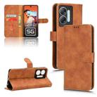 For Infinix Hot 30 5G Skin Feel Magnetic Flip Leather Phone Case(Brown) - 1