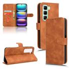 For Infinix Hot 50 5G Skin Feel Magnetic Flip Leather Phone Case(Brown) - 1