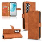 For Infinix Hot 50 Pro Skin Feel Magnetic Flip Leather Phone Case(Brown) - 1