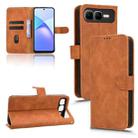For Infinix Smart 10 Plus 4G Skin Feel Magnetic Flip Leather Phone Case(Brown) - 1