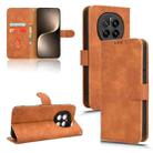 For Honor Magic7 Skin Feel Magnetic Flip Leather Phone Case(Brown) - 1