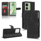 For Motorola Edge 40 Skin Feel Magnetic Flip Leather Phone Case(Black) - 1