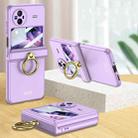 For vivo X Flip GKK Hinged Flip Phone Case with Ring Holder(Purple) - 1