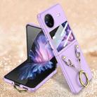 For vivo X Flip GKK Integrated Necklace Hinged Flip Phone Case with Ring Holder(Purple) - 1