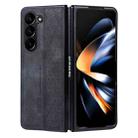 For Samsung Galaxy Z Fold5 AZNS 3D Embossed Skin Feel Phone Case(Black) - 1