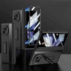 For vivo X Fold2 GKK Integrated Fold Hinge Leather Phone Case with Holder(Black) - 1