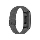 For Fitbit Charge 4 / Charge 3 / Charge 3 SE Stainless Steel Head Grain Nylon Denim Replacement Strap Watchband(Dark Gray) - 3