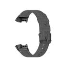 For Fitbit Charge 4 / Charge 3 / Charge 3 SE Stainless Steel Head Grain Nylon Denim Replacement Strap Watchband(Dark Gray) - 4