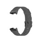 For Fitbit Charge 4 / Charge 3 / Charge 3 SE Stainless Steel Head Grain Nylon Denim Replacement Strap Watchband(Dark Gray) - 5