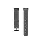 For Fitbit Charge 4 / Charge 3 / Charge 3 SE Stainless Steel Head Grain Nylon Denim Replacement Strap Watchband(Dark Gray) - 6