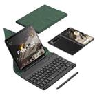 For Google Pixel Fold GKK Magnetic Folding Bluetooth Keyboard Leather Case with Pen + Keyboard + Case(Green) - 1