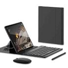 For Google Pixel Fold GKK Gear Adjustment Bluetooth Keyboard with Pen + Mouse + Leather Case(Black) - 1