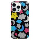 For iPhone 14 Pro Max PC + TPU Dual-side Laminating IMD Phone Case(Black Star Moon) - 1