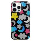 For iPhone 13 Pro PC + TPU Dual-side Laminating IMD Phone Case(Black Star Moon) - 1