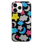 For iPhone 12 Pro PC + TPU Dual-side Laminating IMD Phone Case(Black Star Moon) - 1