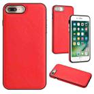 For iPhone 6s Plus / 7 Plus / 8 Plus Leather Texture Full Coverage Phone Case(Red) - 1