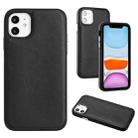 For iPhone 12 Leather Texture Full Coverage Phone Case(Black) - 1