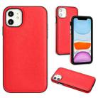 For iPhone 12 Leather Texture Full Coverage Phone Case(Red) - 1