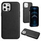 For iPhone 12 Pro Max Leather Texture Full Coverage Phone Case(Black) - 1