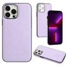 For iPhone 13 Pro Leather Texture Full Coverage Phone Case(Purple) - 1